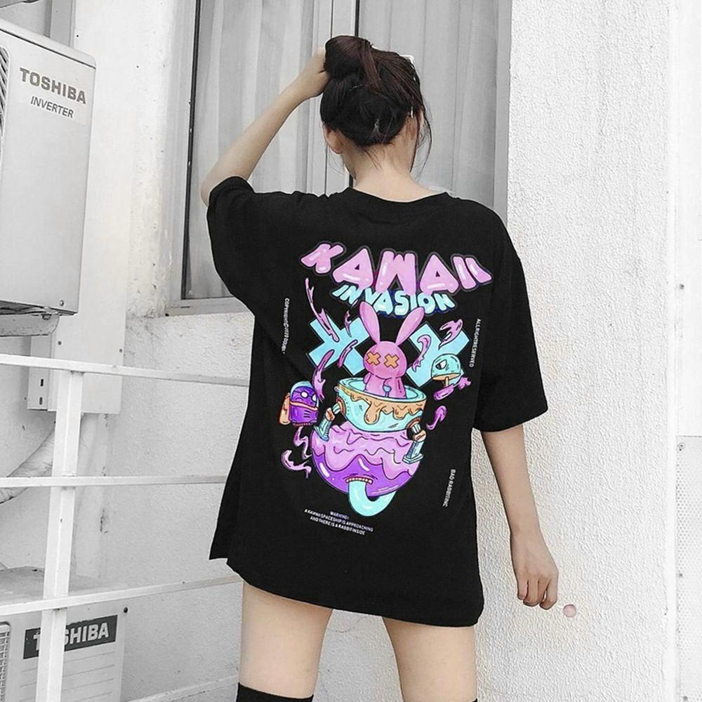 Áo thun tay lỡ nam nữ form rộng KAWAII oversized unisex phong cách hàn quốc vải thun mềm mịn thoáng mát hãng KING SPORT