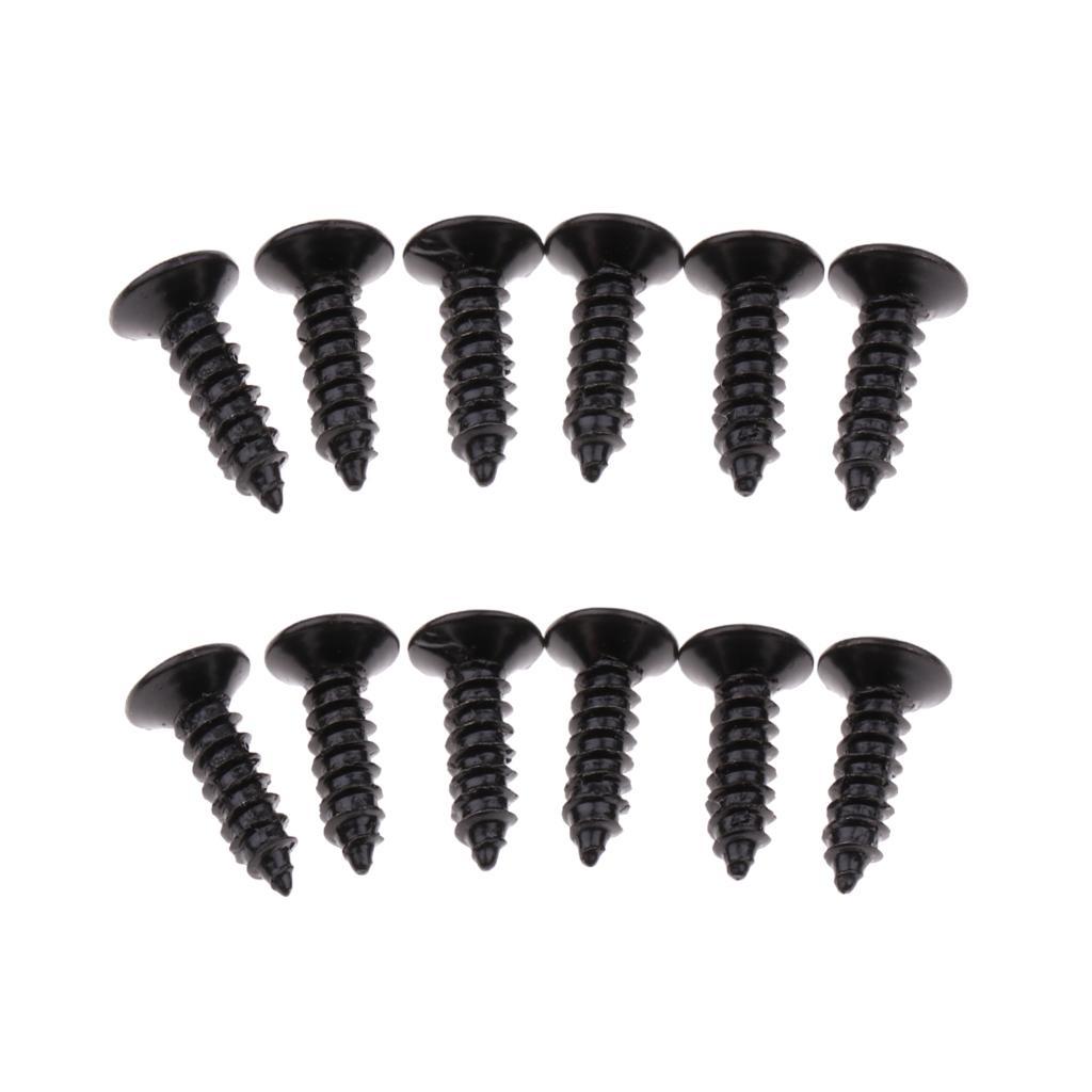 12pcs Pickguard Screws for Guitar Strat Tele - Black