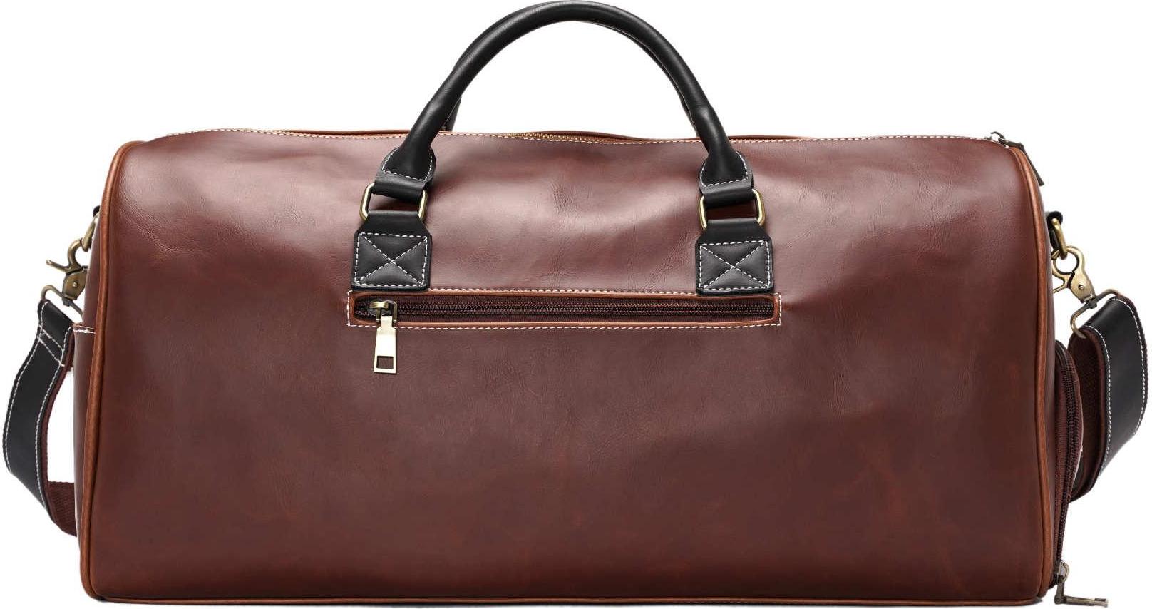 Men'S Trend Travel Luggage Handbag Large-Capacity Pu Leather