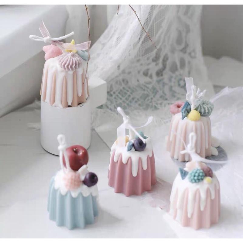 Nến Thơm Decor Bánh Pudding Phủ Kem Topping Nhiều Màu Handmade - Dory Lab