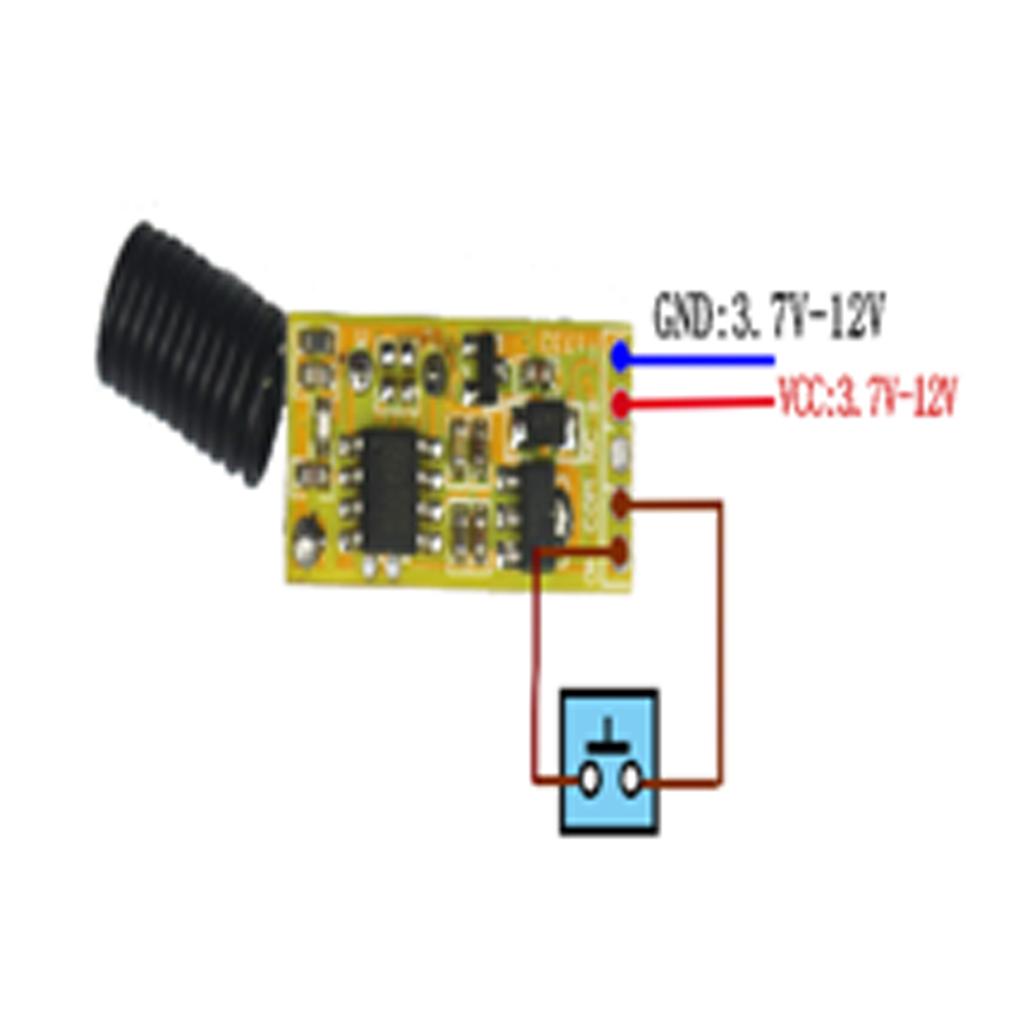2Pcs 1CH LED Light Wireless RF Relay Remote Control Switch Receiver Module