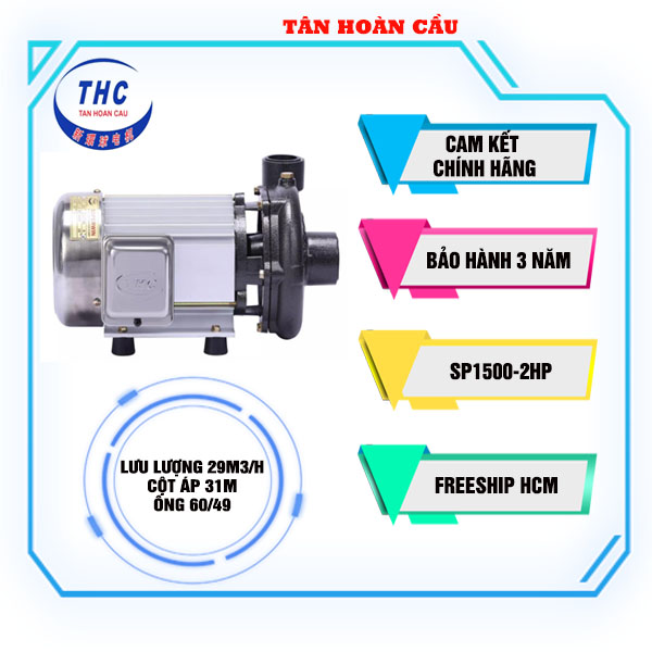 MÁY BƠM NƯỚC CAO ÁP TÂN HOÀN CẦU SUPERWIN 2HP SP-1500