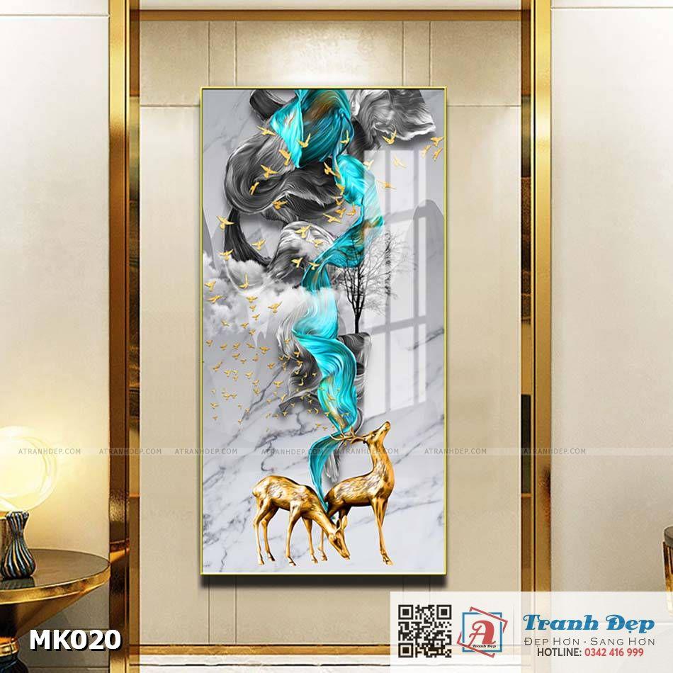 Tranh mica cao cấp Đôi hươu nghệ thuật - MK020