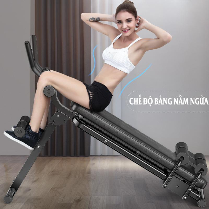 Ghế máy trượt tập cơ bụng đa năng 5.0, hỗ trợ các nhóm cơ bụng, lưng, tay, ngực - Tặng kèm Máy mát xa massage mini đa năng cầm tay Fascial Gun Phoenix thế hệ mới - 6 Cấp Độ, Hỗ Trợ Mát Xa Chuyên Sâu