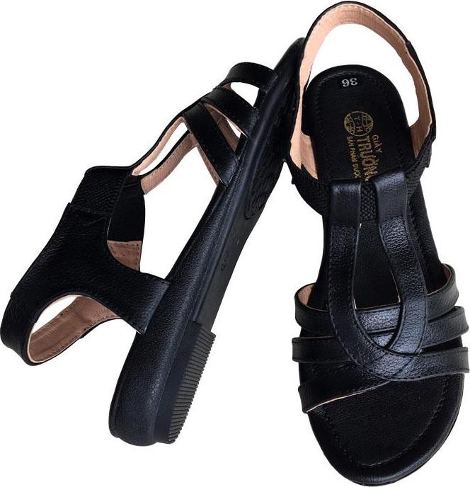 Giày sandal nữ Trường Hải đế cao 2.5cm quai dép da bò thật không nổ da đế cao su không trơn thời trang cao cấp SDN082