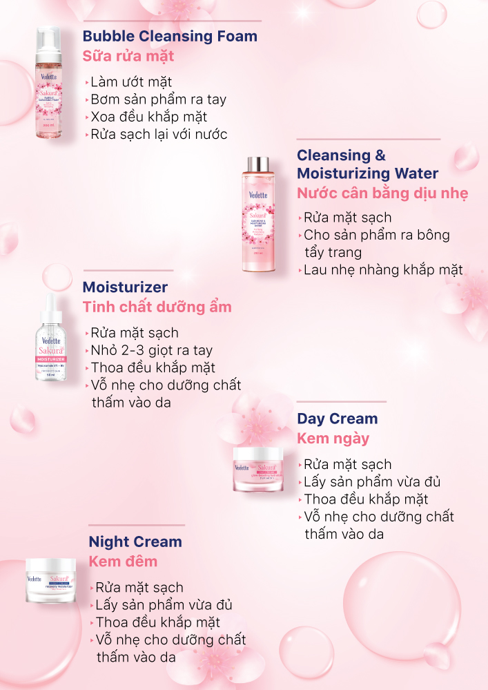 Toner Nước cân bằng dịu nhẹ Vedette hương Hoa Anh Đào 280ml