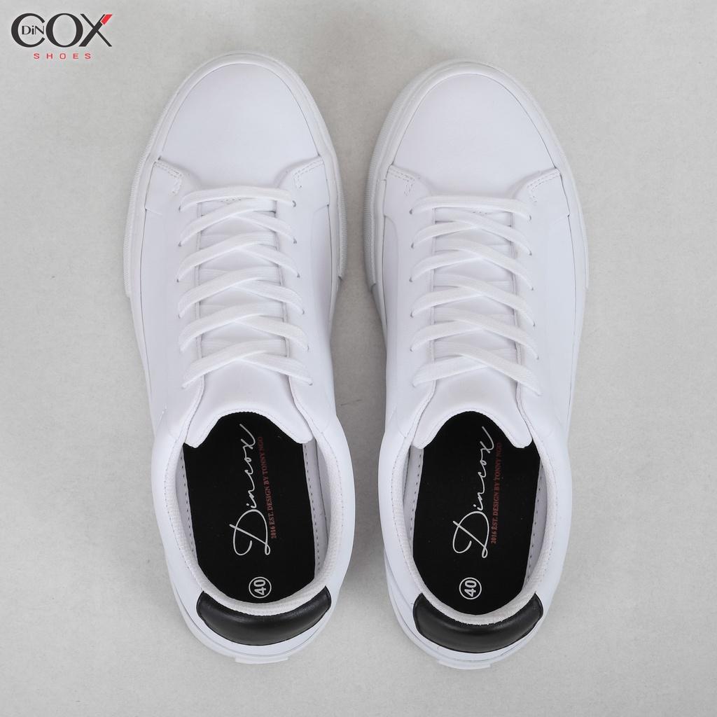 Giày Sneaker Da Unisex DINCOX D20 Năng Động Cá Tính White/Black