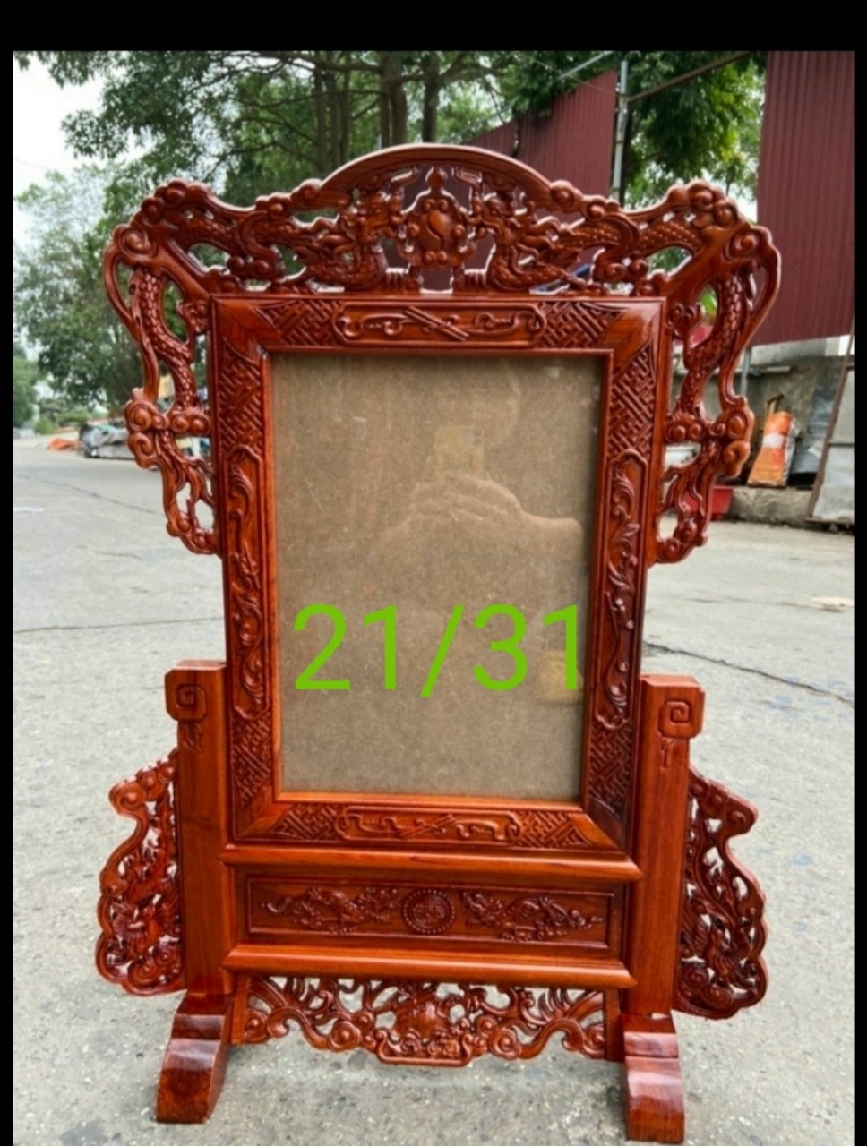 Khung ảnh thờ bằng gỗ hương kt lồng ảnh 21×31cm