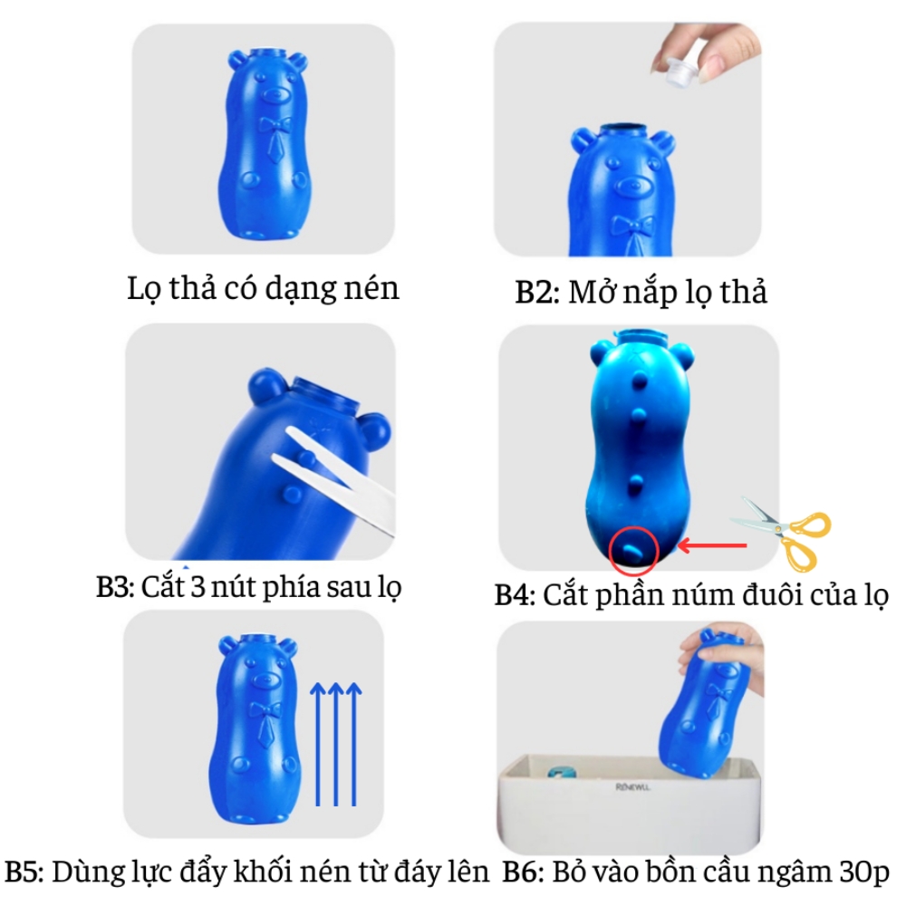 Lọ thả tẩy trắng khử hôi bồn cầu. Viên thả tẩy bồn cầu