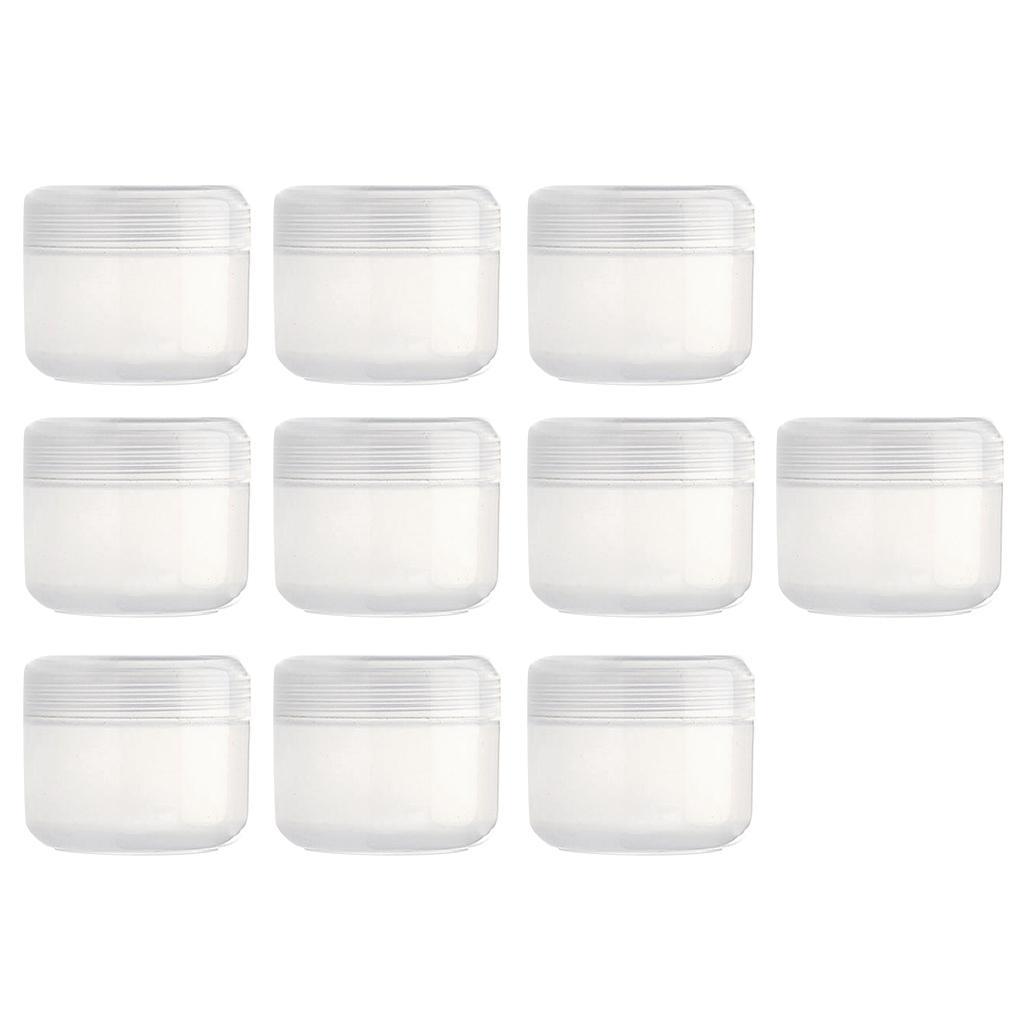 2X Refillable Plastic Empty Face Cream Cosmetic Container with Lid Clear-50g