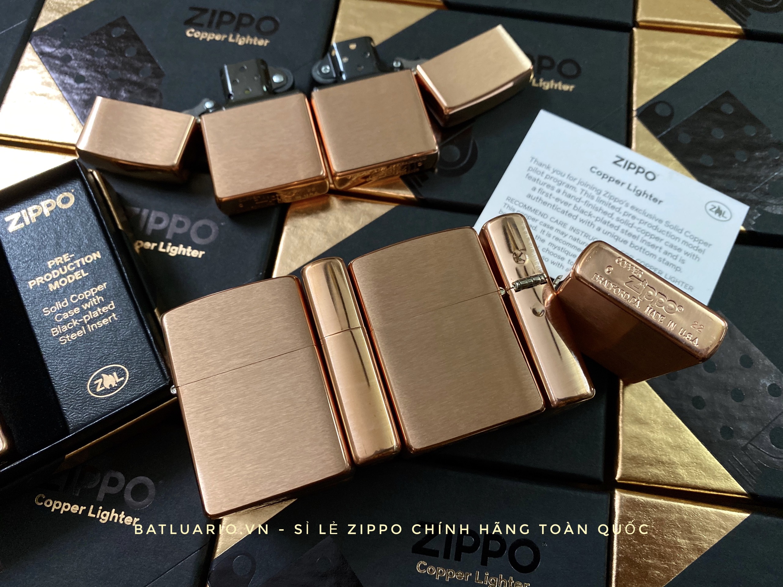 Bật Lửa Zippo 48107 – Zippo Solid Copper – Zippo Copper Case With Black Coated Stainless Steel Insert – Zippo Đồng Đỏ Nguyên Khối 2022