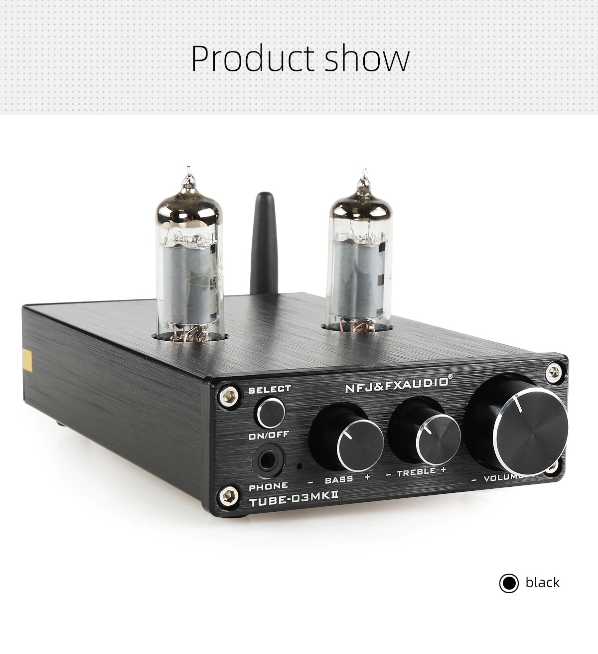 Bộ Preamplifier FX-AUDIO TUBE-03 MKII Bản Nâng Cấp Dùng Bóng 6K4 Chipset ESS9023 Công Nghệ Bluetooth 5.0 HIFI Audio Treble Bass Adjustment Pre-amps DC12V - Hàng Chính Hãng