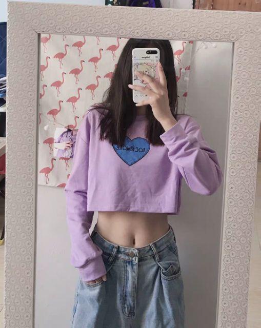 Áo croptop, áo croptop tay dài, áo croptop tím, áo croptop in hình, áo croptop sành điệu, áo croptop cá tính, croptop nữ