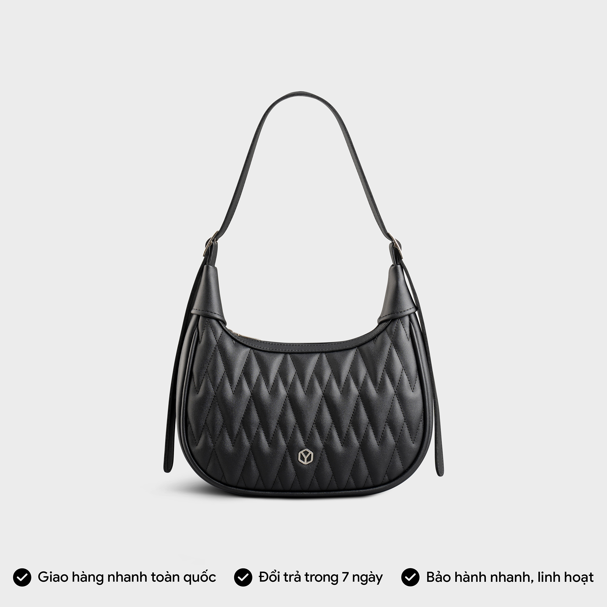 Túi Yuumy ( Thời trang nữ dáng cong chần chỉ size 25 - Túi đeo vai da Seasand YN173 )