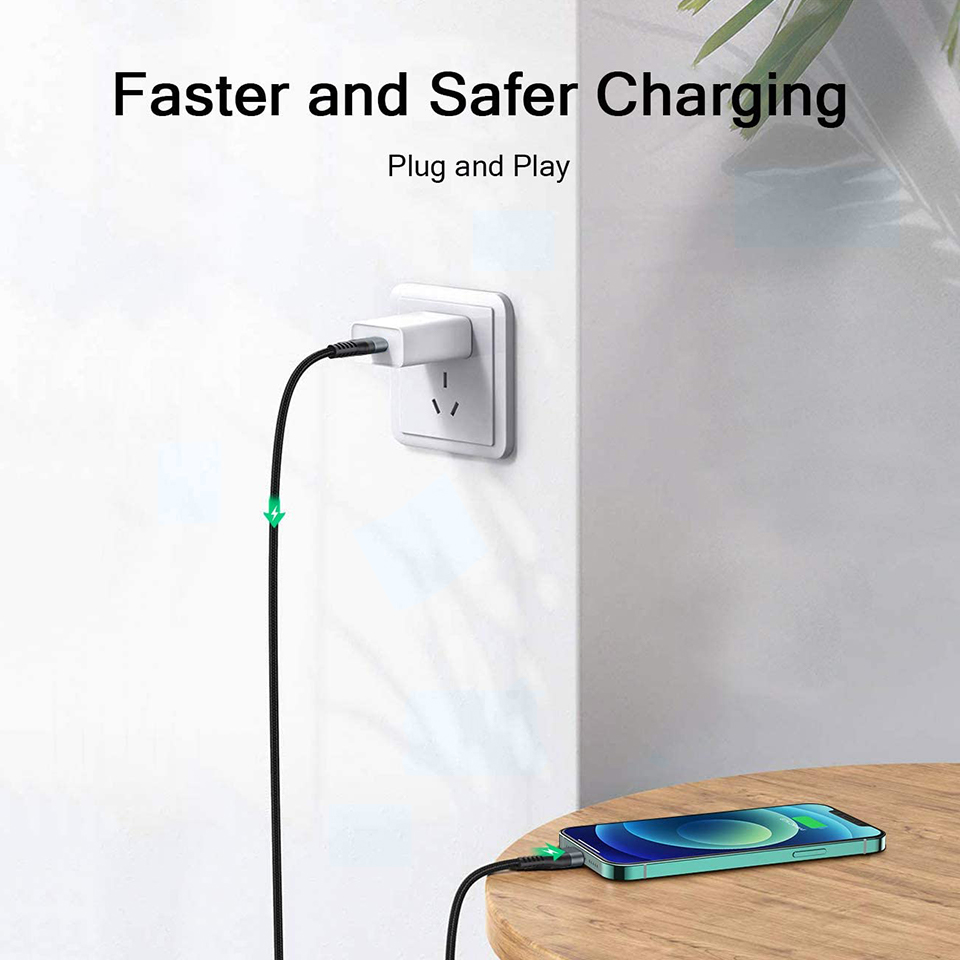 Dây Cáp Sạc Lightning chuẩn MFi Cho iPhone QGeeM 1m dây cáp bện sợi nylon - Hàng Chính Hãng