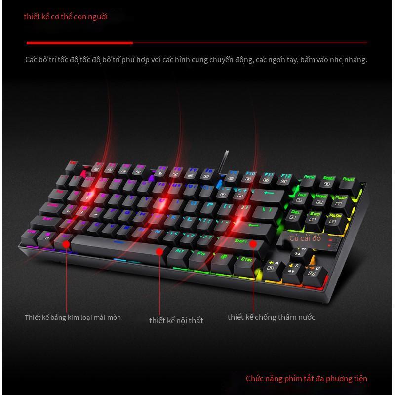 Giá thấp nhất Redragon Red Dragon K552RGB dạ quang chơi game bàn phím cơ 87 phím bán hàng thương mại điện tử trục xanh