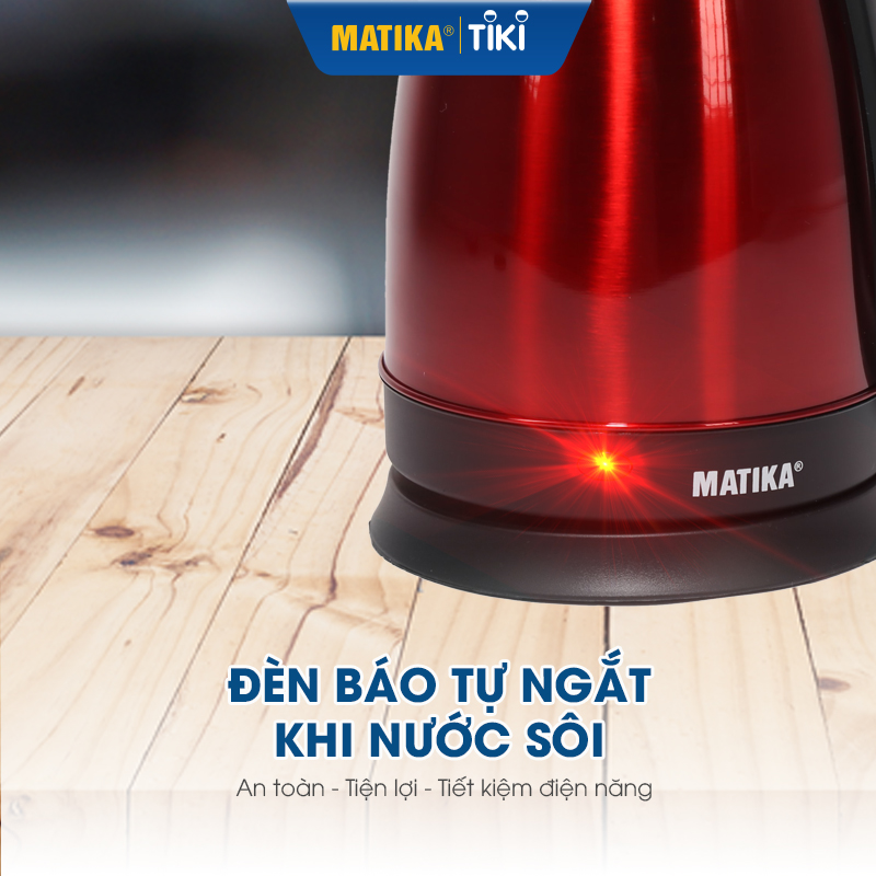 Ấm Siêu Tốc MATIKA Inox 1.8L MTK-19 Hàng Chính Hãng Bảo Hành 12 Tháng