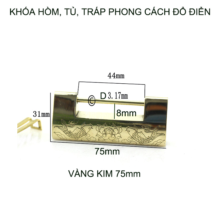 Khóa phong cách cổ điển, chuyên dùng cho hòm, tủ, tráp gỗ vintage