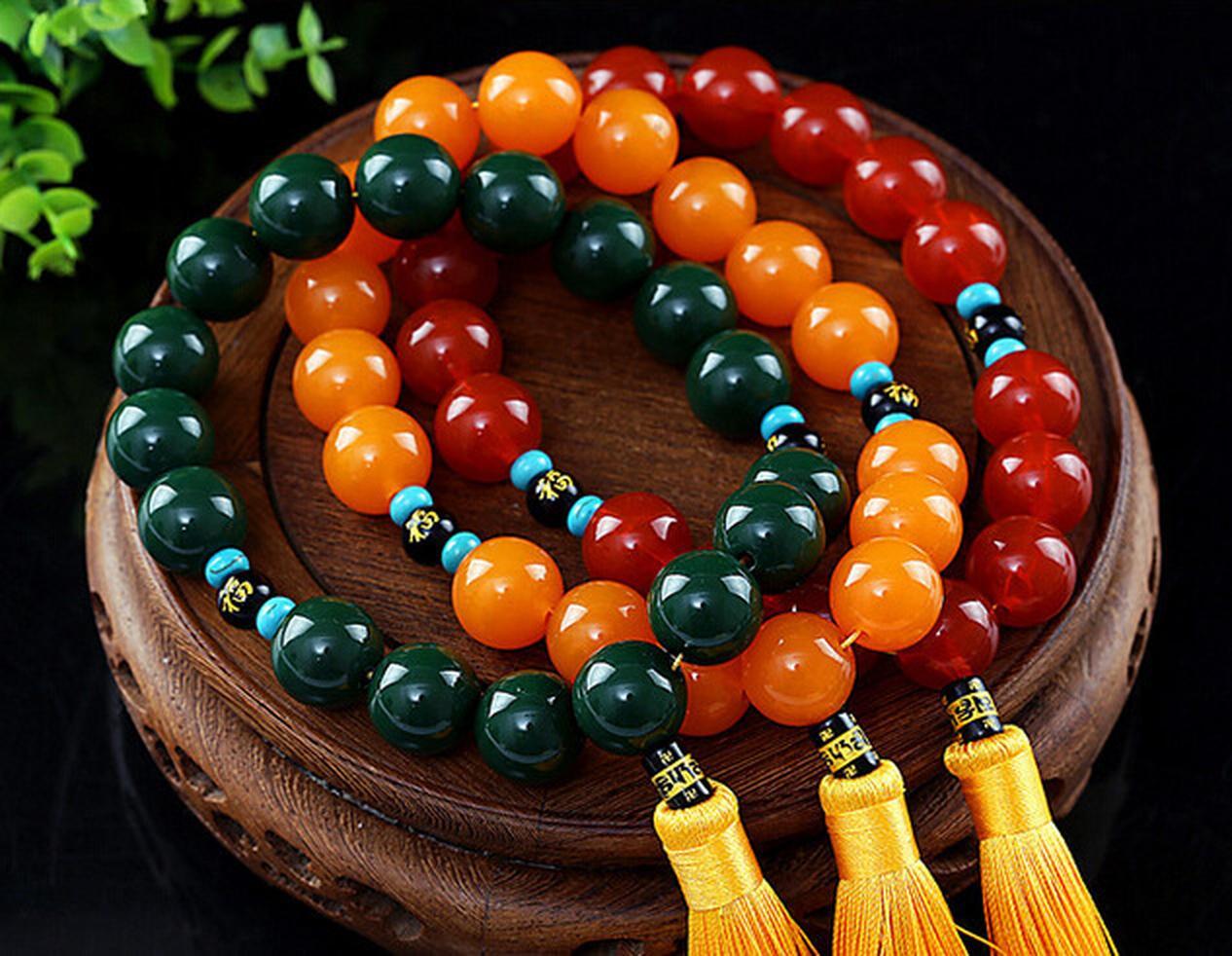 Đặc biệt bánh răng Phật hạt vuông sáp ong mặt dây chuyền mặt dây chuyền nội thất ô tô mặt dây chuyền treo bánh đồ trang sức thanh răng đính hạt gương chiếu hậu