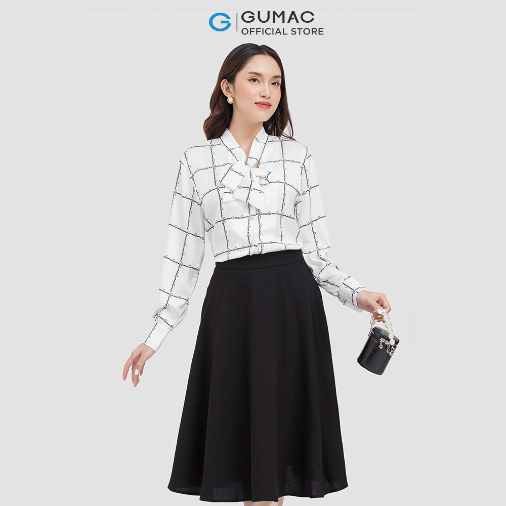 Chân váy nữ GUMAC LV0605 , Chân váy dáng xòe trẻ trung sang trọng