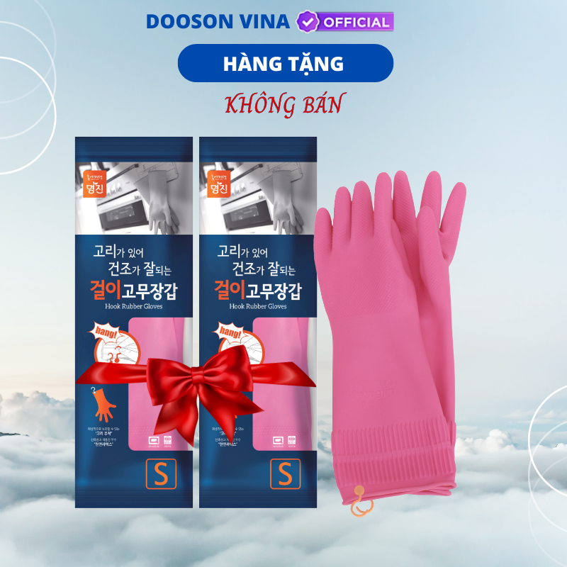 Hàng Tặng Không Bán-2 Đôi Găng Tay cao Su Tự Nhiên Hàn Quốc Có Móc 31cm