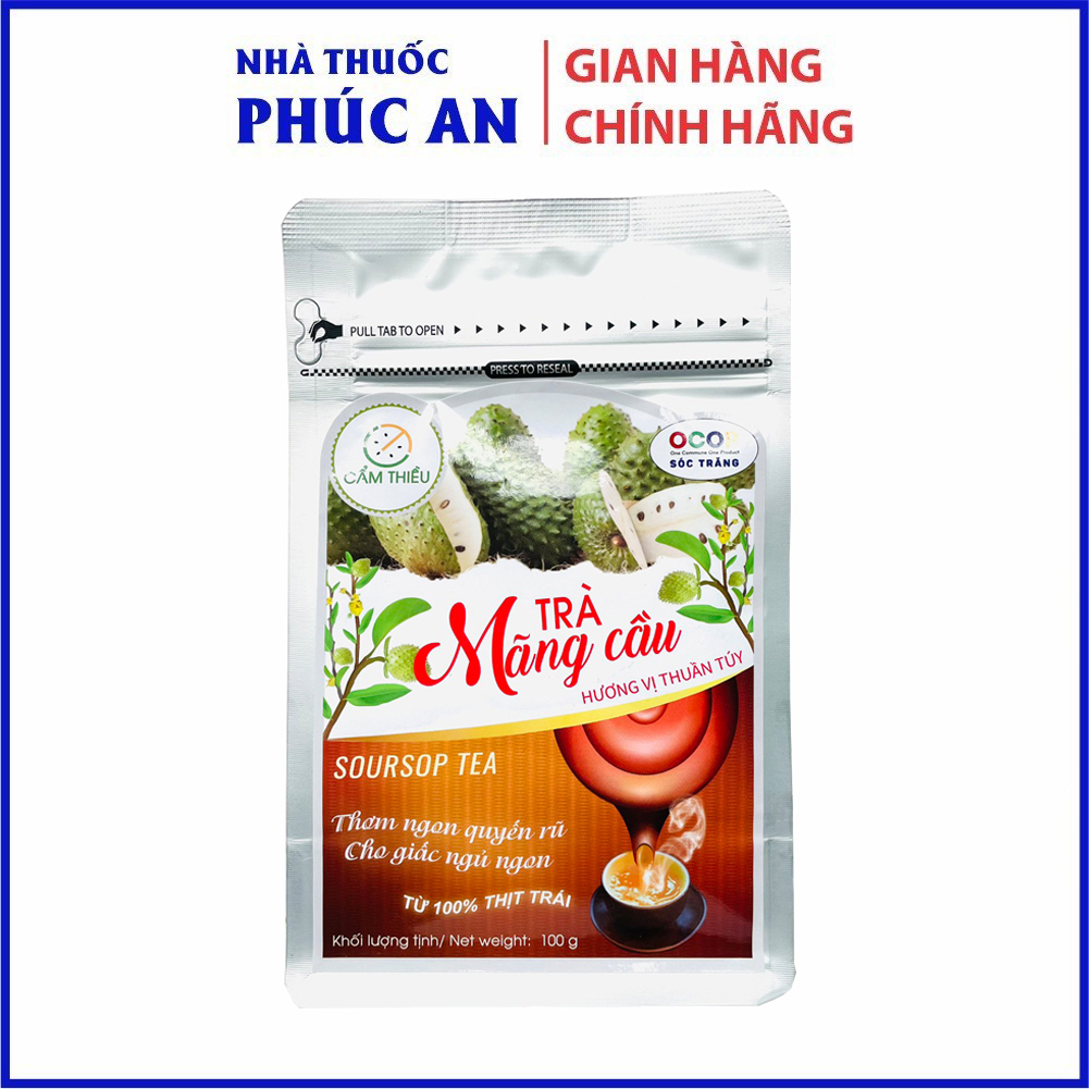 Trà mãng cầu xiêm Cẩm Thiều 100g hương vị thuần tuý, nguyên chất 100%