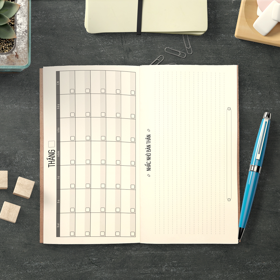 Sổ tay planner &quot;Đúng Hẹn&quot; bìa cứng 21x11 to-do list, thời gian biểu, check list, nhắc việc, lịch hẹn