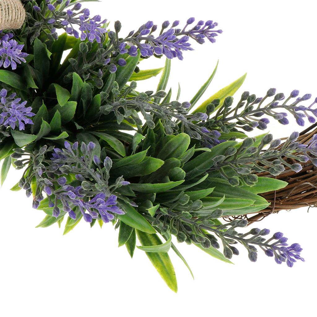 Simulation Lavender Flower Wreath Rattan Garland Home Shop Wedding Decor
