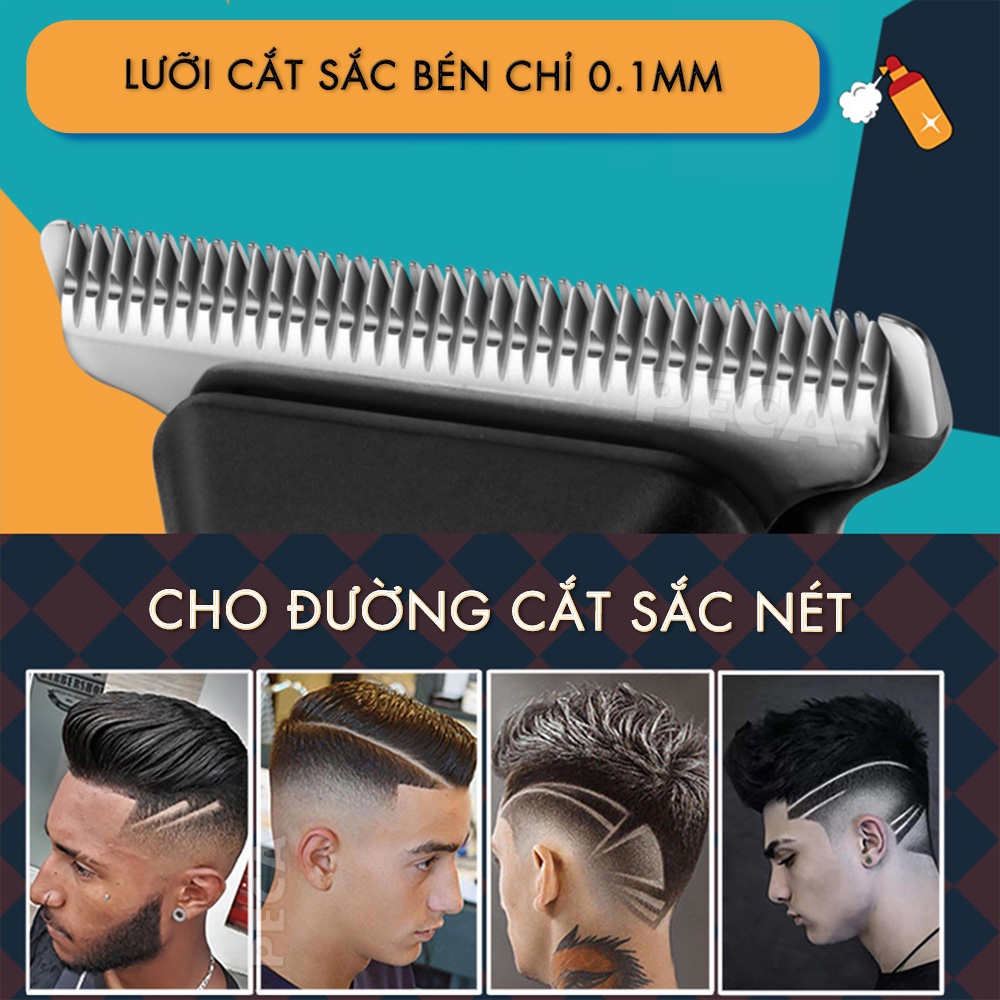 Tông đơ chấn viền cao cấp Kemei KM-MAX5090 phiên bản trend màn hình LCD hiển thị sạc nhanh USB có thể cắt tóc, cạo đầu, fade trắng chân tóc, bấm viền