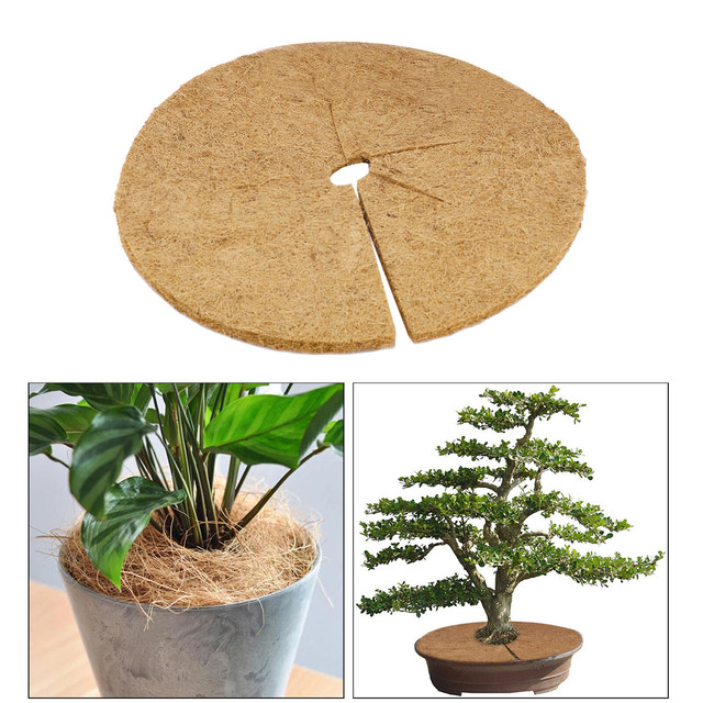 Combo 5 Tấm Xơ Dừa Chống cỏ, Lót chậu, Giữ Ẩm Đất, Giá Thể Cây Trồng, Đường kính 50cm