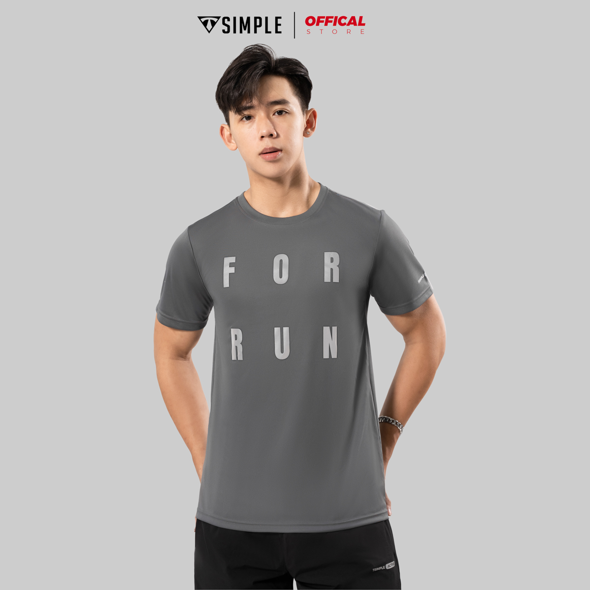 Áo Thể Thao Nam TSIMPLE cổ tròn tay ngắn tập gym vải thun lạnh thoáng mát co giãn chuẩn form For Run MSSAHP3