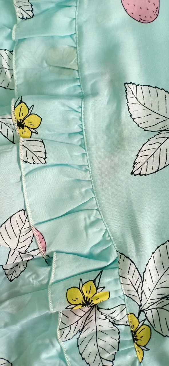 Đồ bộ tole (lanh) loại 1 (40-70kg) - xanh - size 4