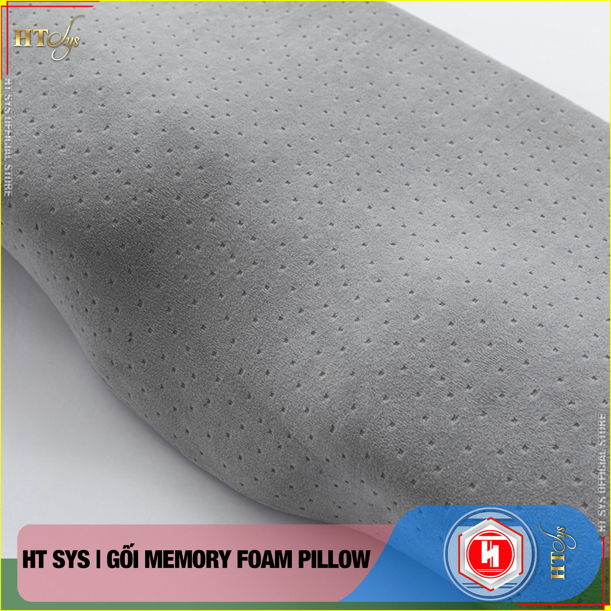 Gối Ngủ Cao Su Non Memory Foam Pillow HT SYS - Vạn Phúc - Gối Ngủ Trị Liệu - 50cmx30cm - Đem đến những giấc mơ tuyệt đẹp