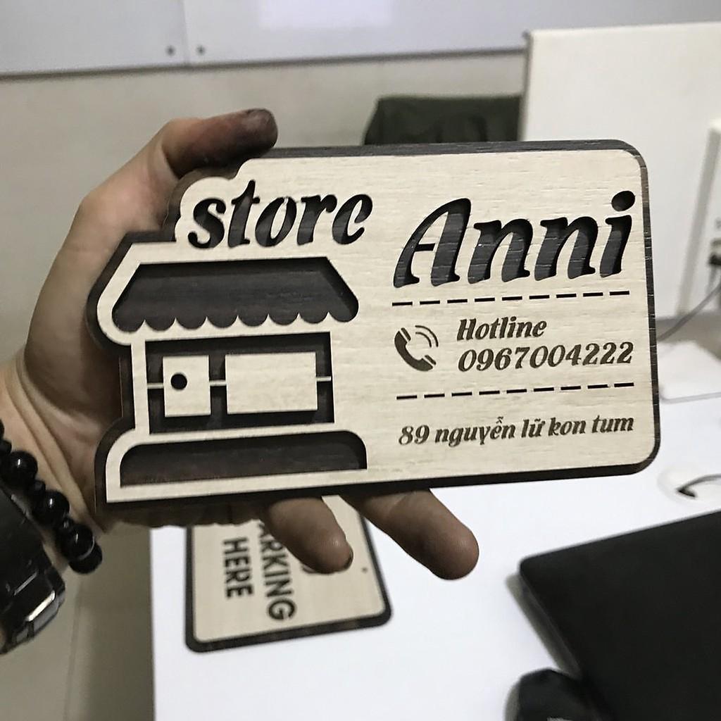 Bảng hiệu gỗ tên shop sử dụng trang trí chụp ảnh bán hàng Online