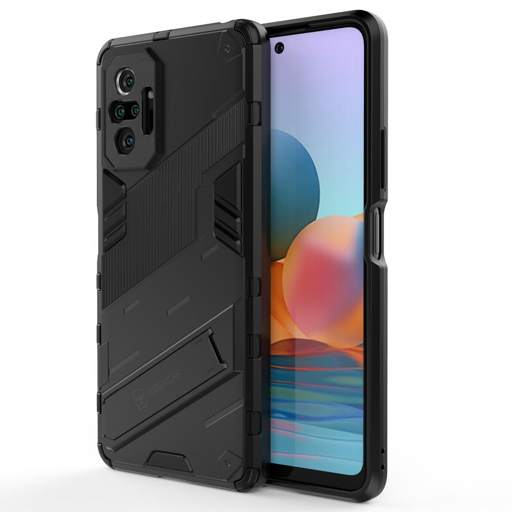 Ốp lưng cho Xiaomi Redmi Note 10 Pro, Ốp chống sốc Iron Man PUNK cao cấp kèm giá đỡ Redmi Note 10 Pro 4G