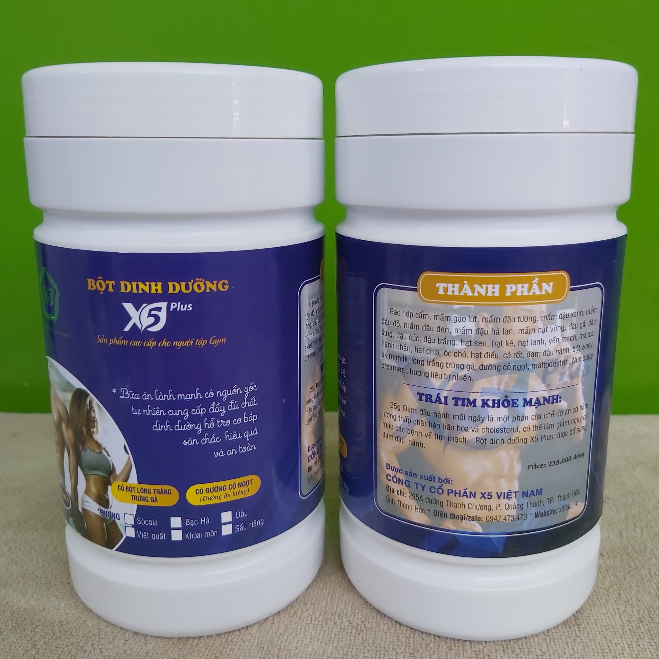 Combo 4 hộp bột ngũ cốc dinh dưỡng X5 dành cho người tập gym có whey, đạm đậu nành, Giúp Tăng Cơ, Giảm Mỡ