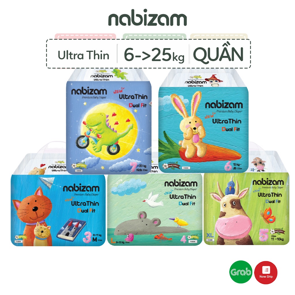 Tã/bỉm quần Nabizam Nội địa Hàn size XL26 miếng (từ 12kg)