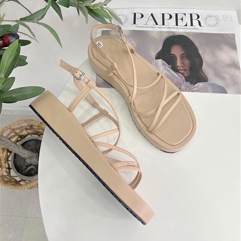 Giày sandal nữ ulzzang đế xuồng trơn 3p dây mảnh đế cao nữ Shoes Paradise SD06