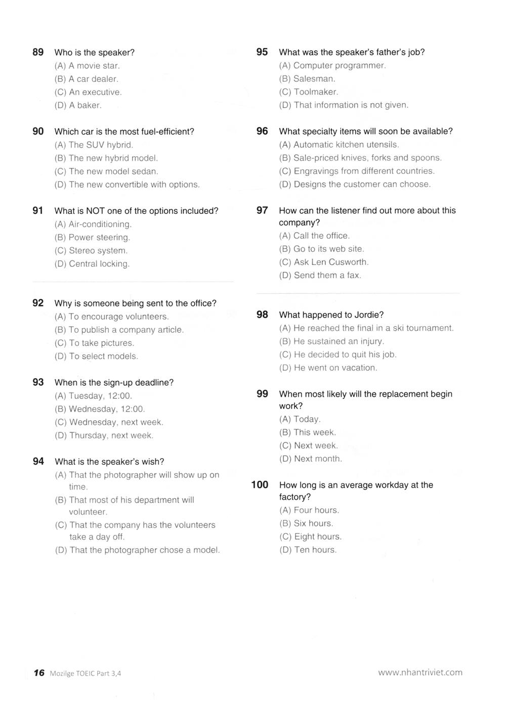 New TOEIC Actual Test Part 3,4 (Kèm CD)