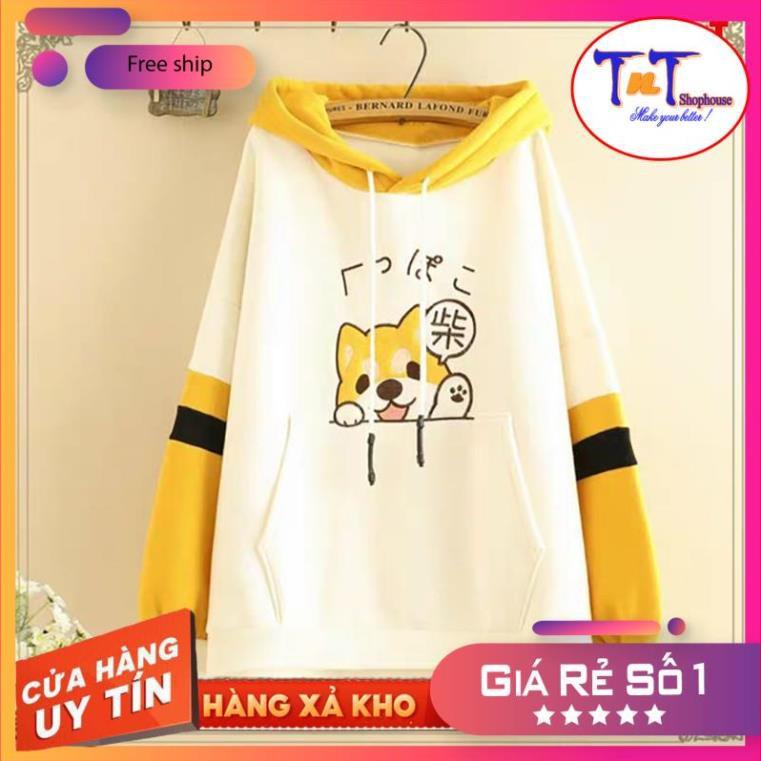 KN01 ÁO KHOÁC NỈ HOODIE CHÚ CHÓ SHIBA KUTE CÁ TÍNH, CHÓNG TIA UV, BỤI BẨN CỰC TỐT