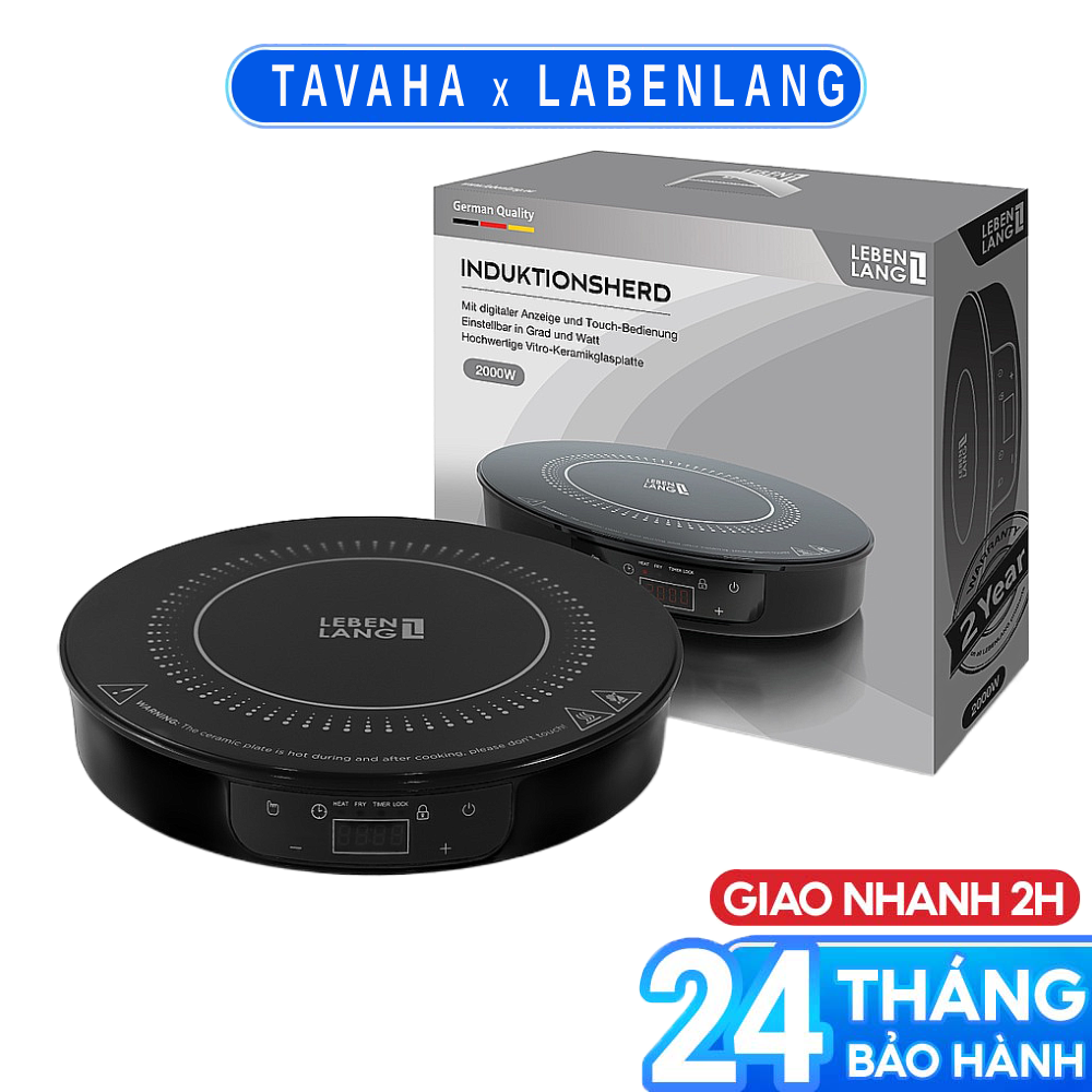 Bếp từ đơn LEBENLANG LBII5505C mặt kính chịu lực, có chức năng hẹn giờ, cài đặt thời gian nấu, công suất 2000W - hàng chính hãng