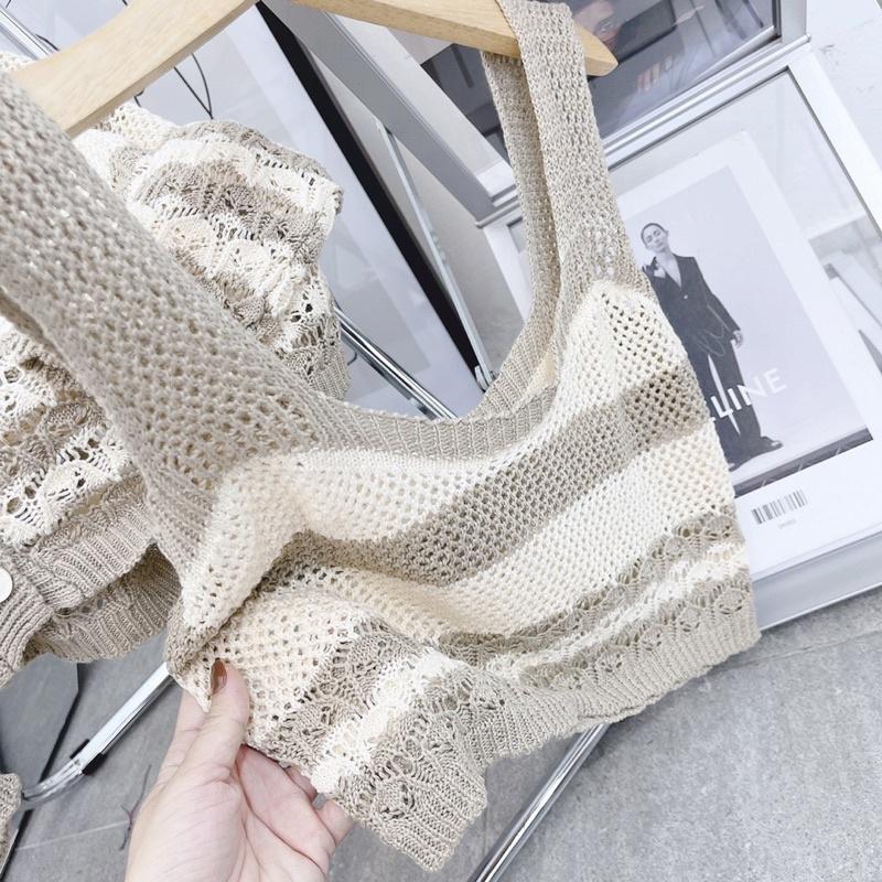 SET ÁO LEN CROPTOP KÈM KHOÁC