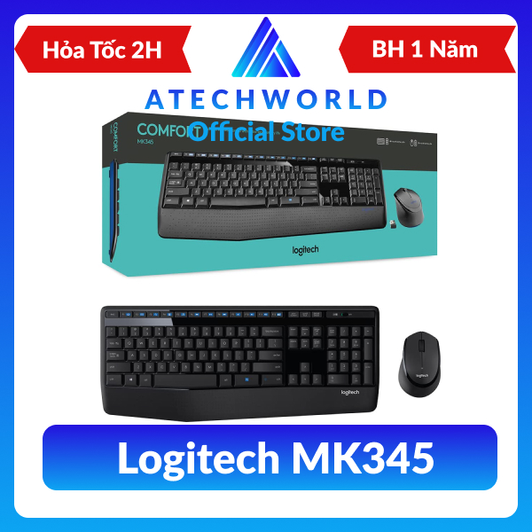 Bộ Bàn Phím Và Chuột Không Dây Logitech MK345 - Hàng Chính Hãng