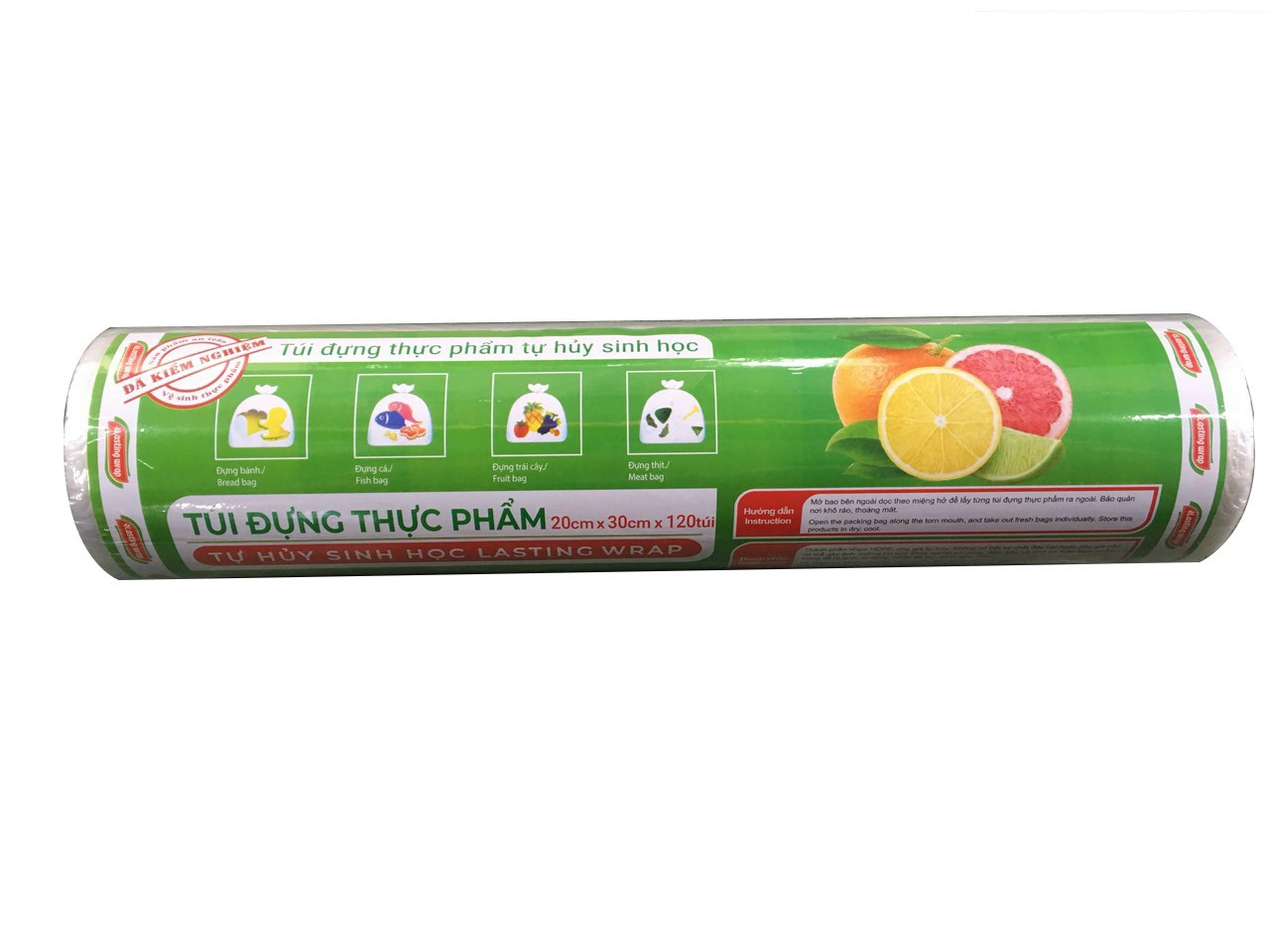 Túi đựng thực phẩm tự hủy sinh học lasting wrap 120 túi
