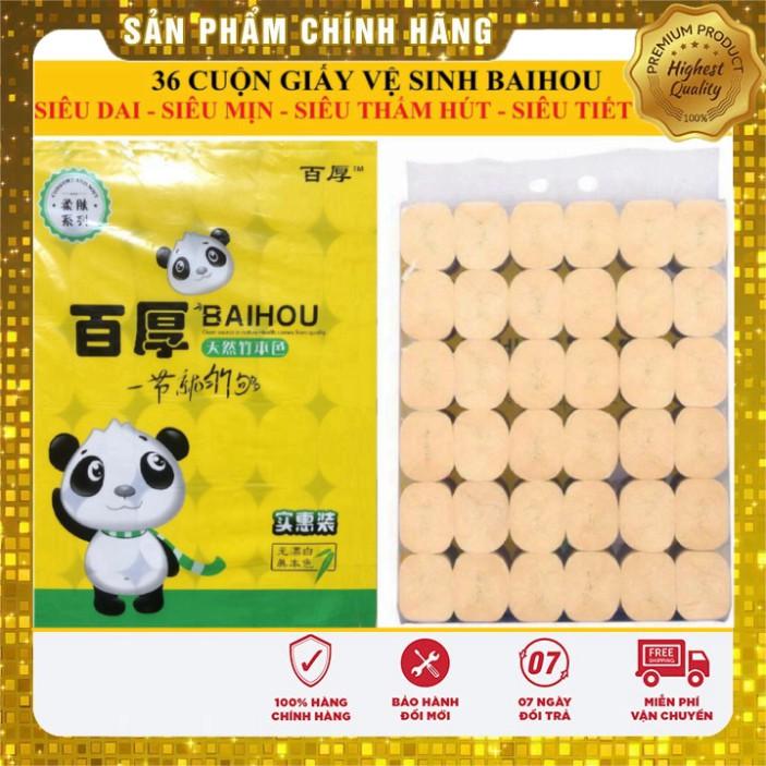 36 CUỘN GIẤY GẤU TRÚC/ GIẤY VỆ SINH/ GIẤY CUỘN BAIHOU |