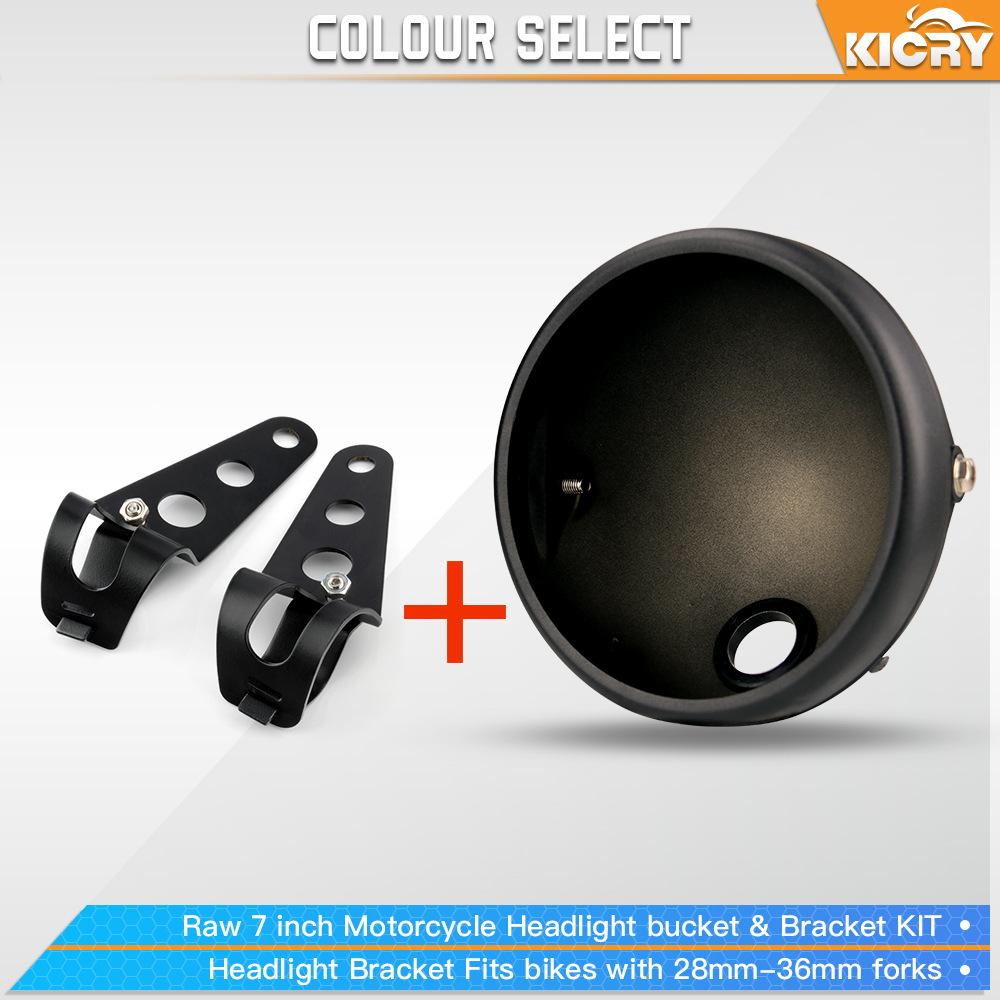 Nòng vỏ đèn pha 7 inch được sửa đổi trên mô tô thuận lợi nhất phù hợp với đèn pha LED Wrangler 7 inch nòng nông với giá đỡ đèn pha