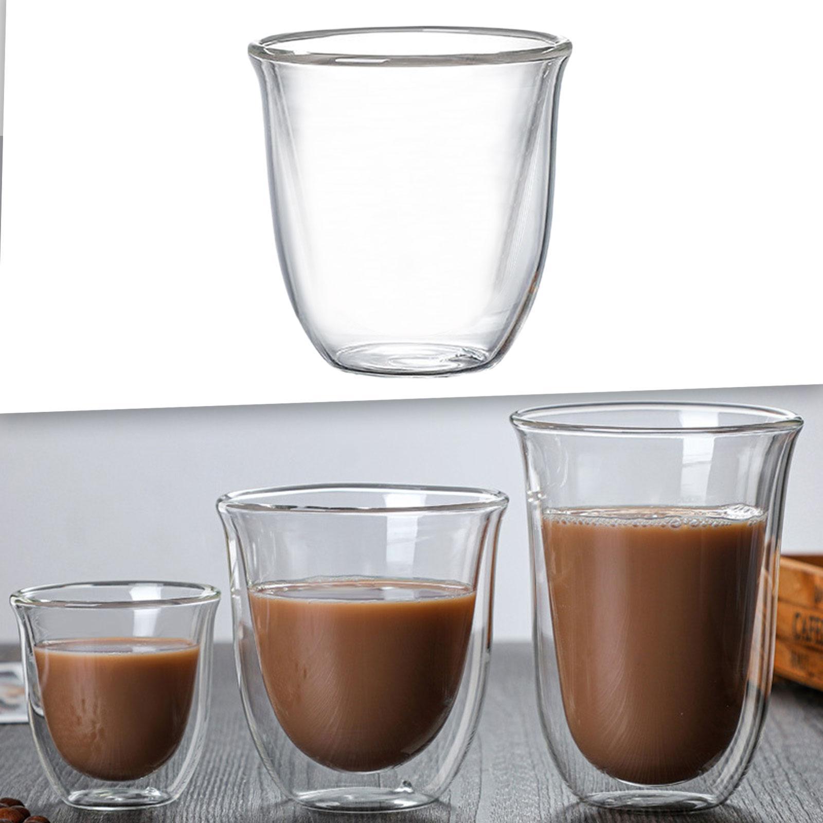 Espresso Cups Clear Glassware Glass Coffee Cups for Cappuccino Milk Beverage