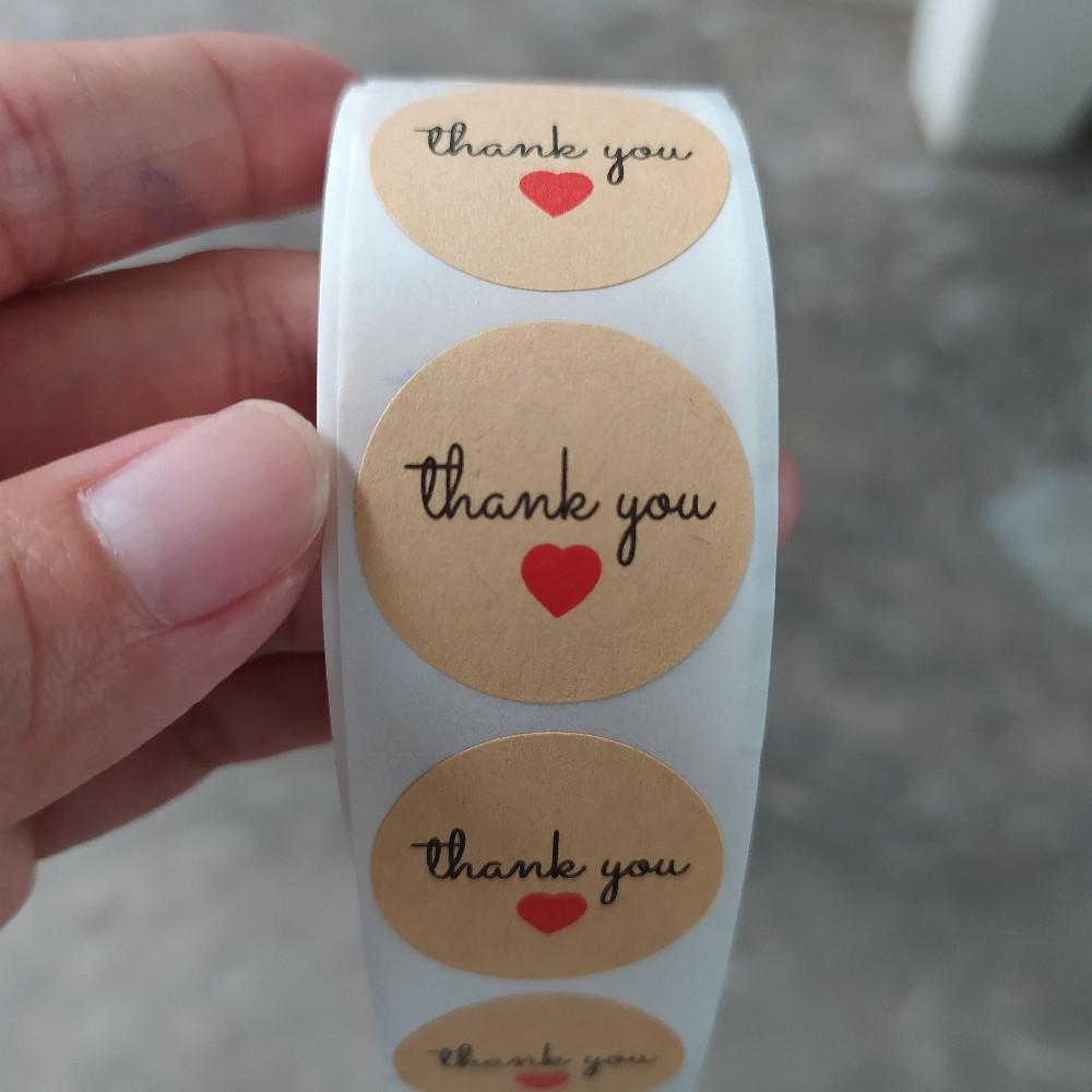 Nhãn Dán Sticker Thank You Nhiều Mẫu (Cuộn 500 Nhãn)