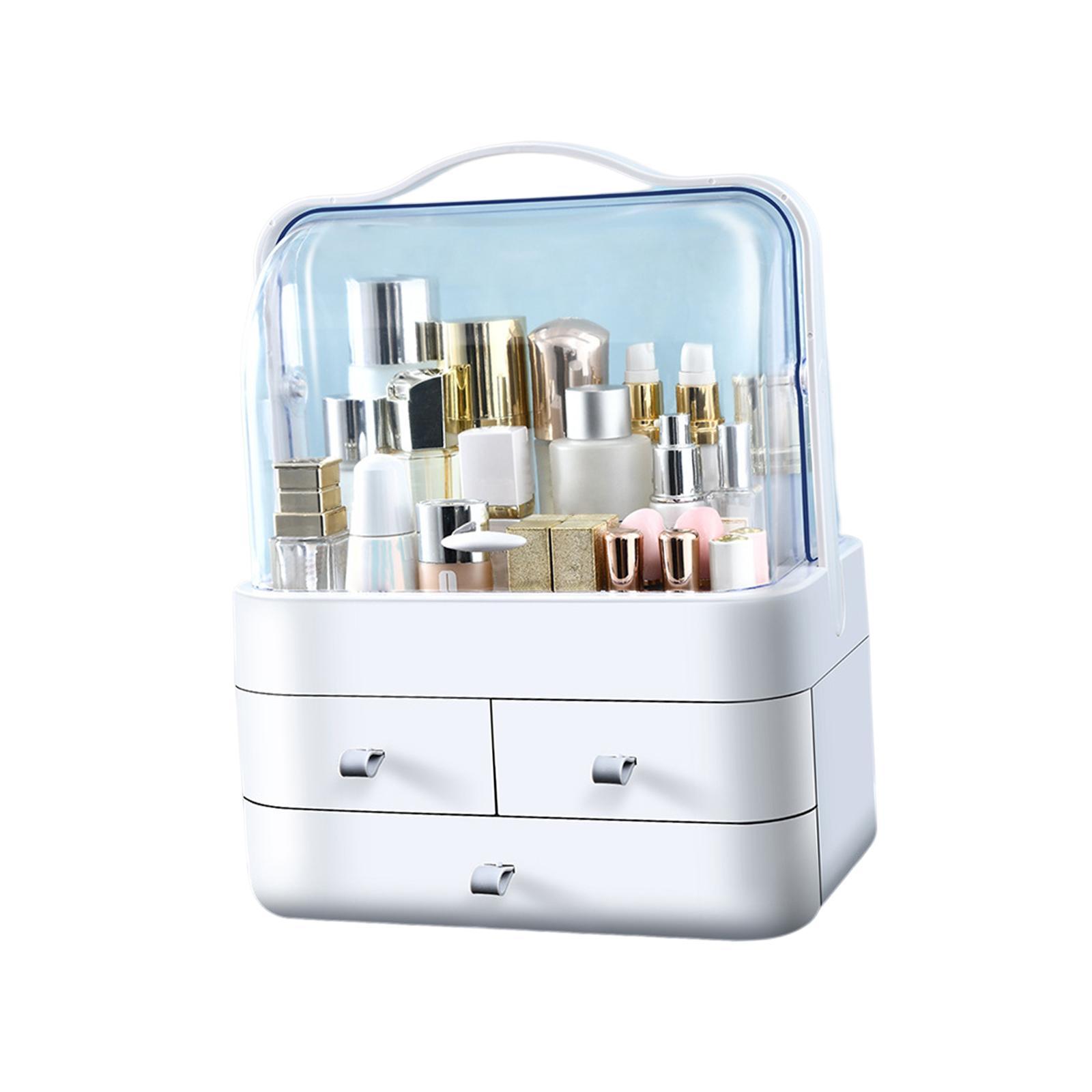 Desk Organizer with Drawer Makeup Storage Organizer Storage Drawers Case Makeup Holder Cosmetic Organiser Case for Desk Dorms Dressing Table