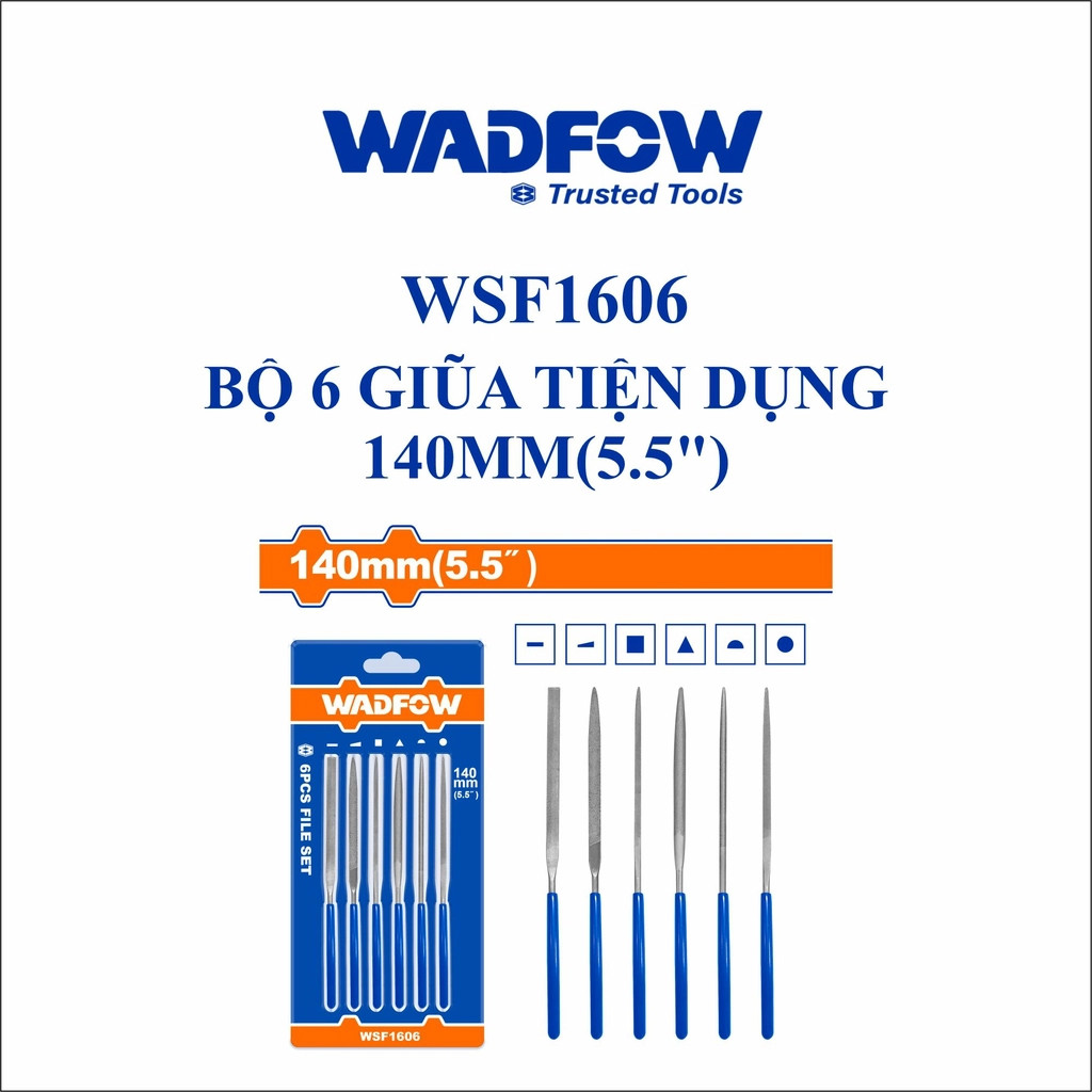 Bộ 6 giũa tiện dụng 140mm(5.5